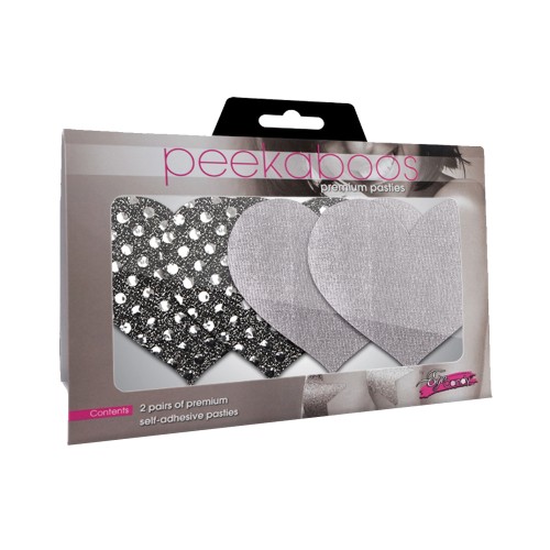 Dark Angel Hearts Silver Pasties Pack - Bold Fashion Statement