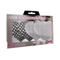 Dark Angel Hearts Silver Pasties Pack - Bold Fashion Statement