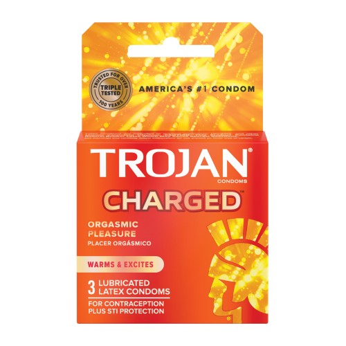 Trojan Intensified Charged Condoms - Box of 3