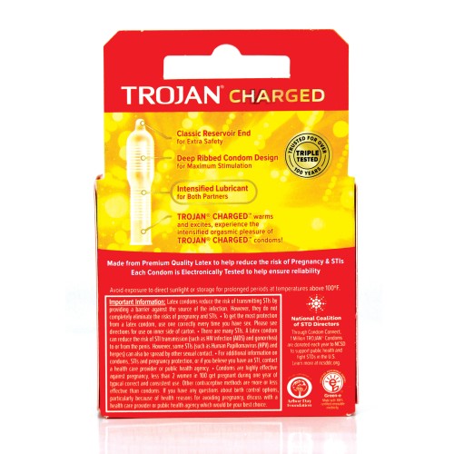 Trojan Intensified Charged Condoms - Box of 3