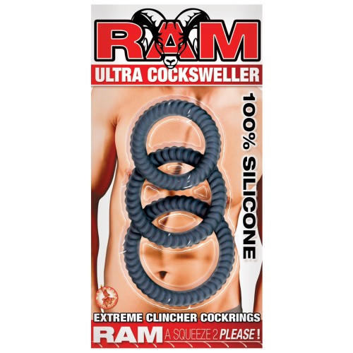 Set de Cockrings Ram Ultra Cocksweller Negro