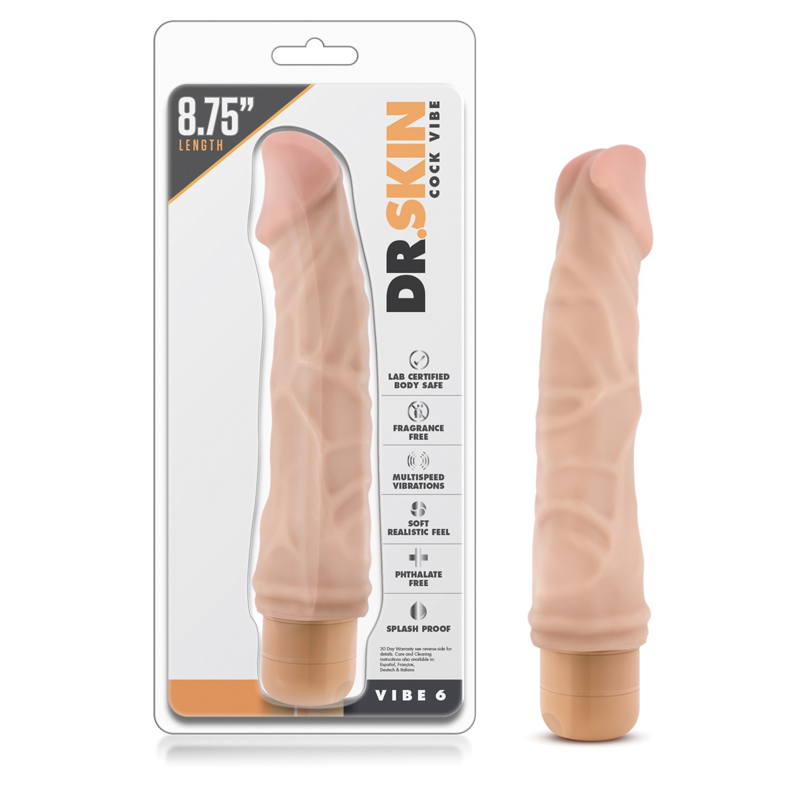 Dong Dr. Skin Vibe 9" para Placer Realista