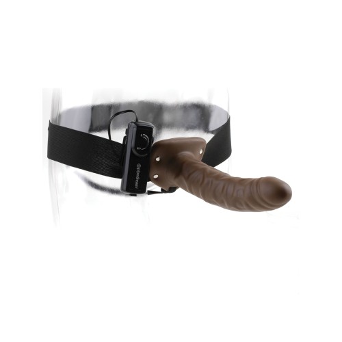 Fetish Fantasy Strap-On Vibrador Hueco de 8" - Marrón