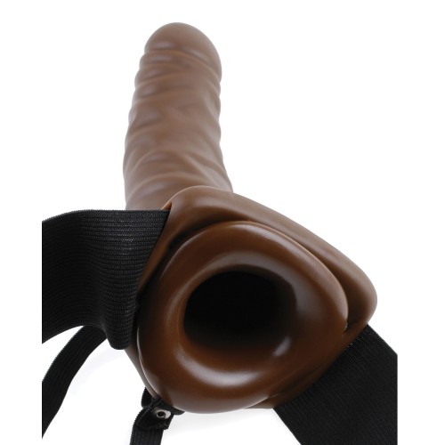 Fetish Fantasy Strap-On Vibrador Hueco de 8" - Marrón