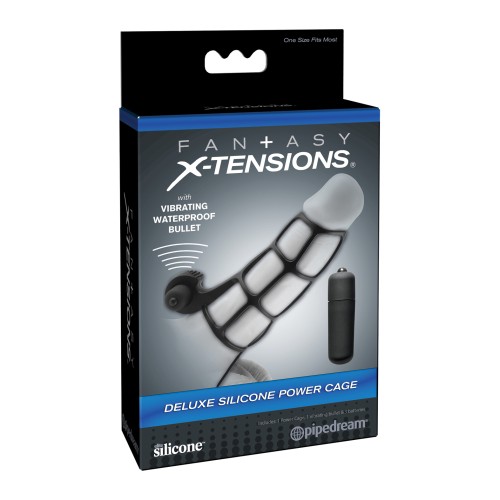 Fantasy X-tensions Deluxe Silicone Power Cage Black for Enhanced Pleasure