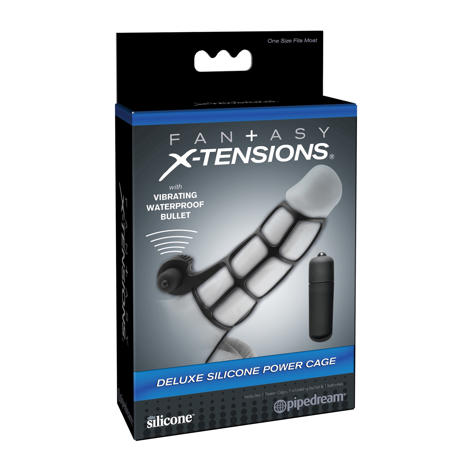 Fantasy X-tensions Deluxe Silicone Power Cage Black for Enhanced Pleasure