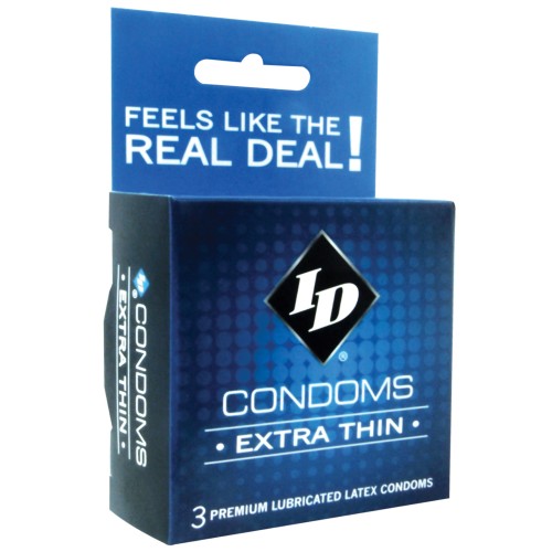 ID Extra Thin Condoms Box of 3