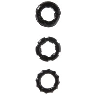 MALESATION Stretchy Cock Rings - Pack of 3 Black