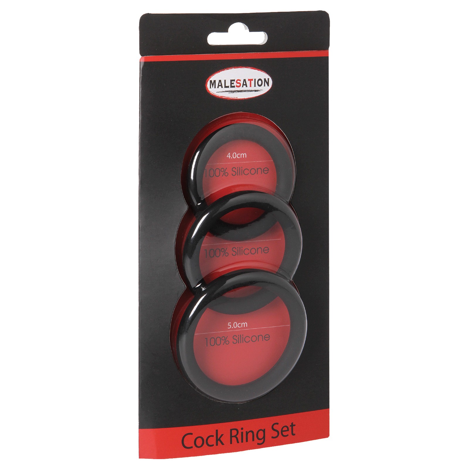 Set de Anillos para el Pene MALESATION Paquete de 3 Negros