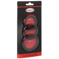 Set de Anillos para el Pene MALESATION Paquete de 3 Negros