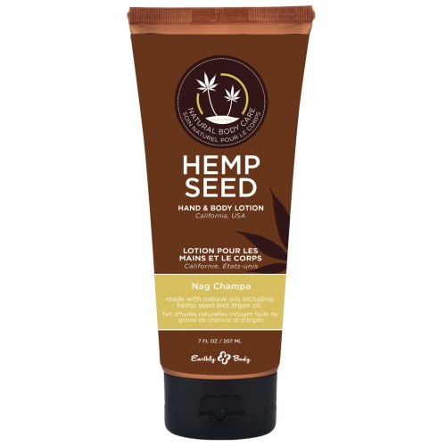 Earthly Body Hemp Seed Hand & Body Lotion - Nag Champa Scent