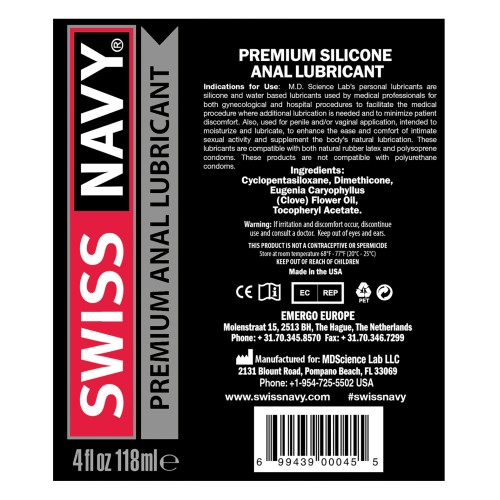 Compra Lubricante Anal a Base de Silicona Swiss Navy - 4 oz