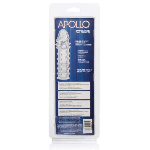 Extensor de Pene Apollo Transparente para Estimulación Mejorada