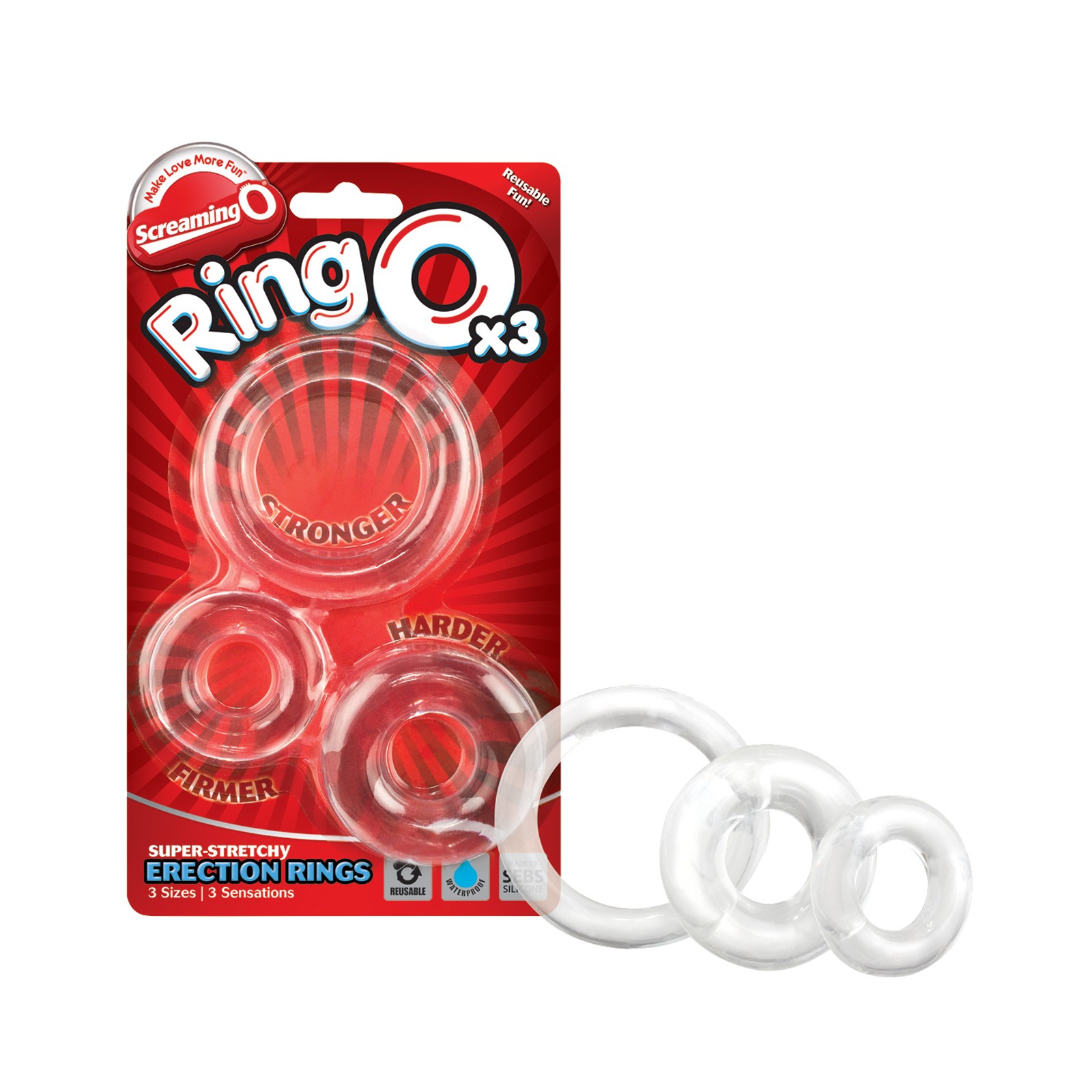 Screaming O RingO Transparente Pack de 3