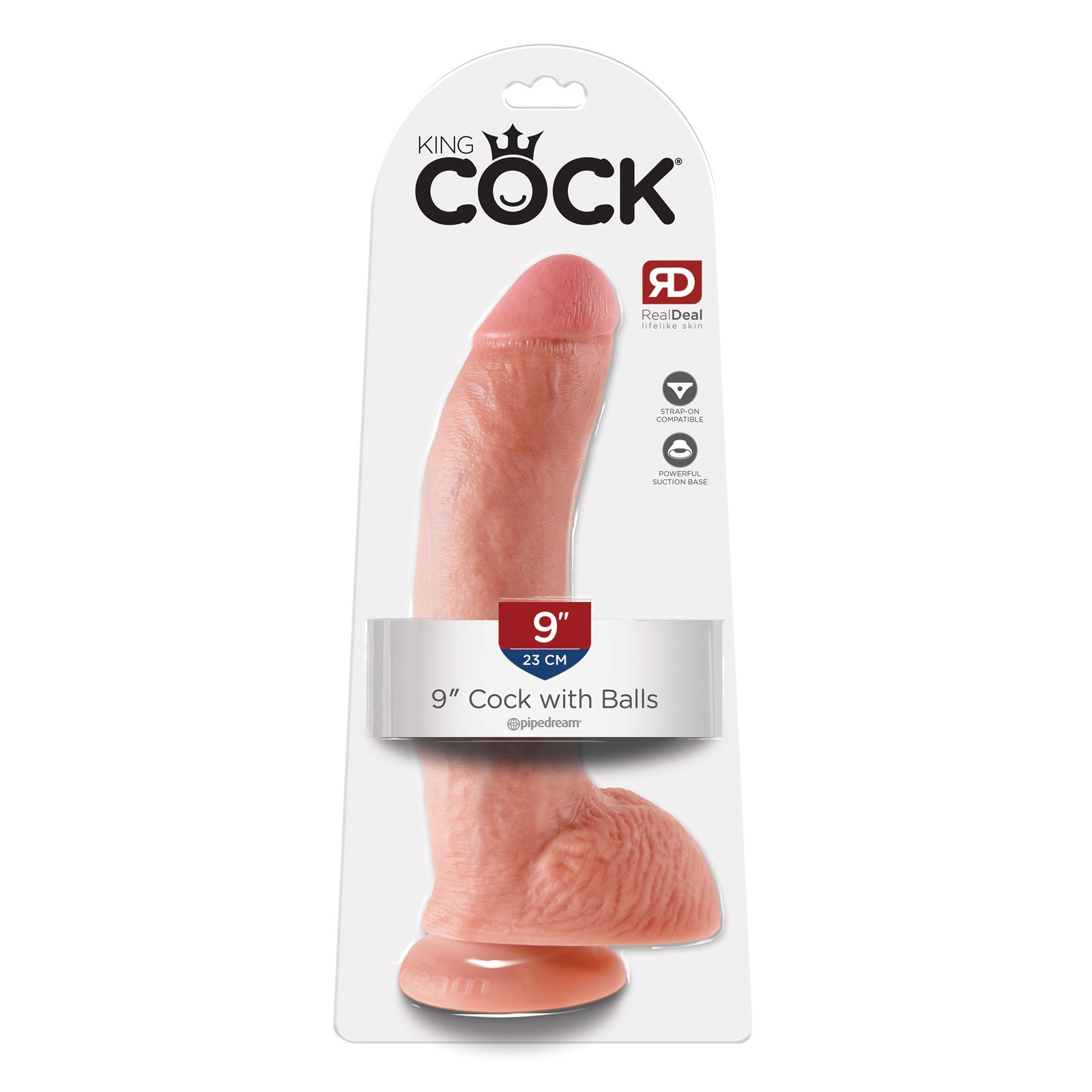 King Cock de 9 Pulgadas con Bolas - Carne