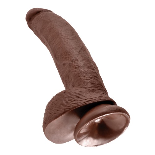 King Cock 9" - Pene con Testículos - Marrón