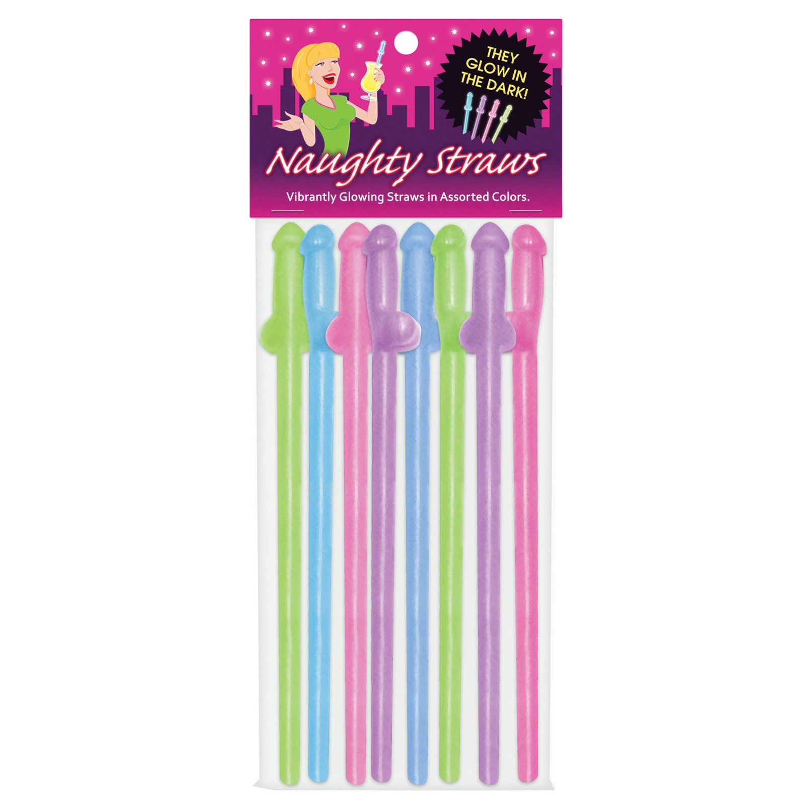 Glow in the Dark Penis Straws Party Supplies