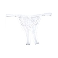 Panty Crotchless Bordado Escallopado - Blanca