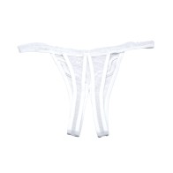 Panty Crotchless Bordado Escallopado - Blanca