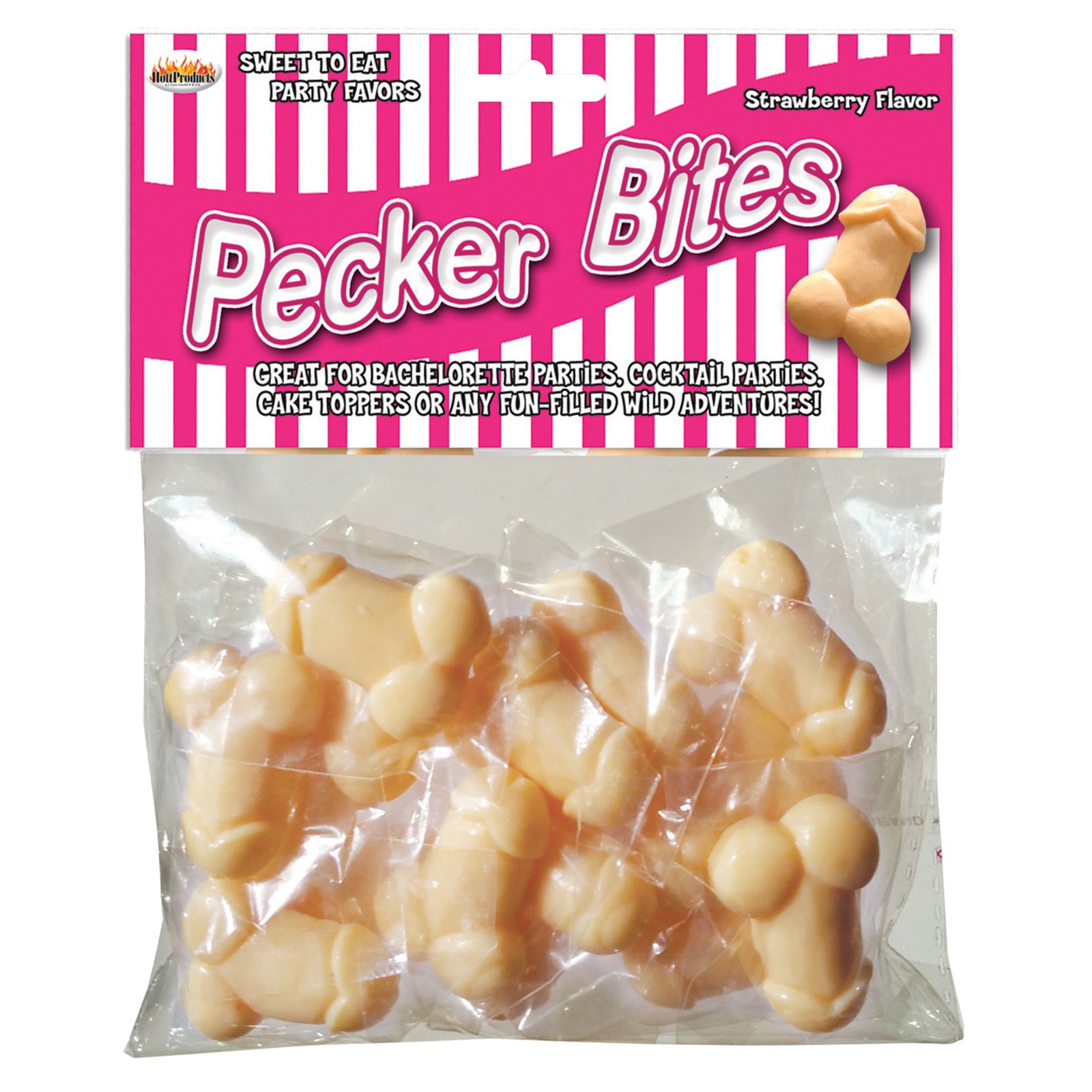 Pecker Bites Sabor Fresa - Divertidos Bocaditos Comestibles