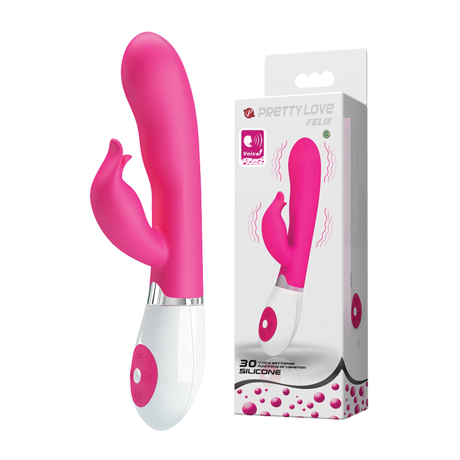 Pretty Love Felix Voice Controlled Rabbit Pink - Customizable Pleasure