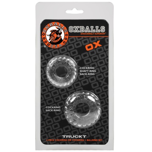 Anillo para Pene y Testículos Oxballs TruckT - Transparente Pack de 2