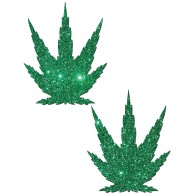 Pastease Premium Glitter Marijuana Leaf Green