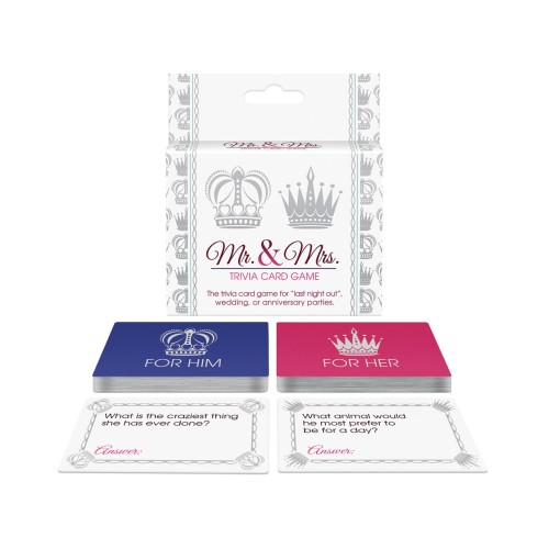 Mr. and Mrs. Trivia Card Game