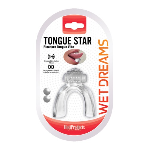 Vibrador Oral Wet Dreams Tongue Star Transparente