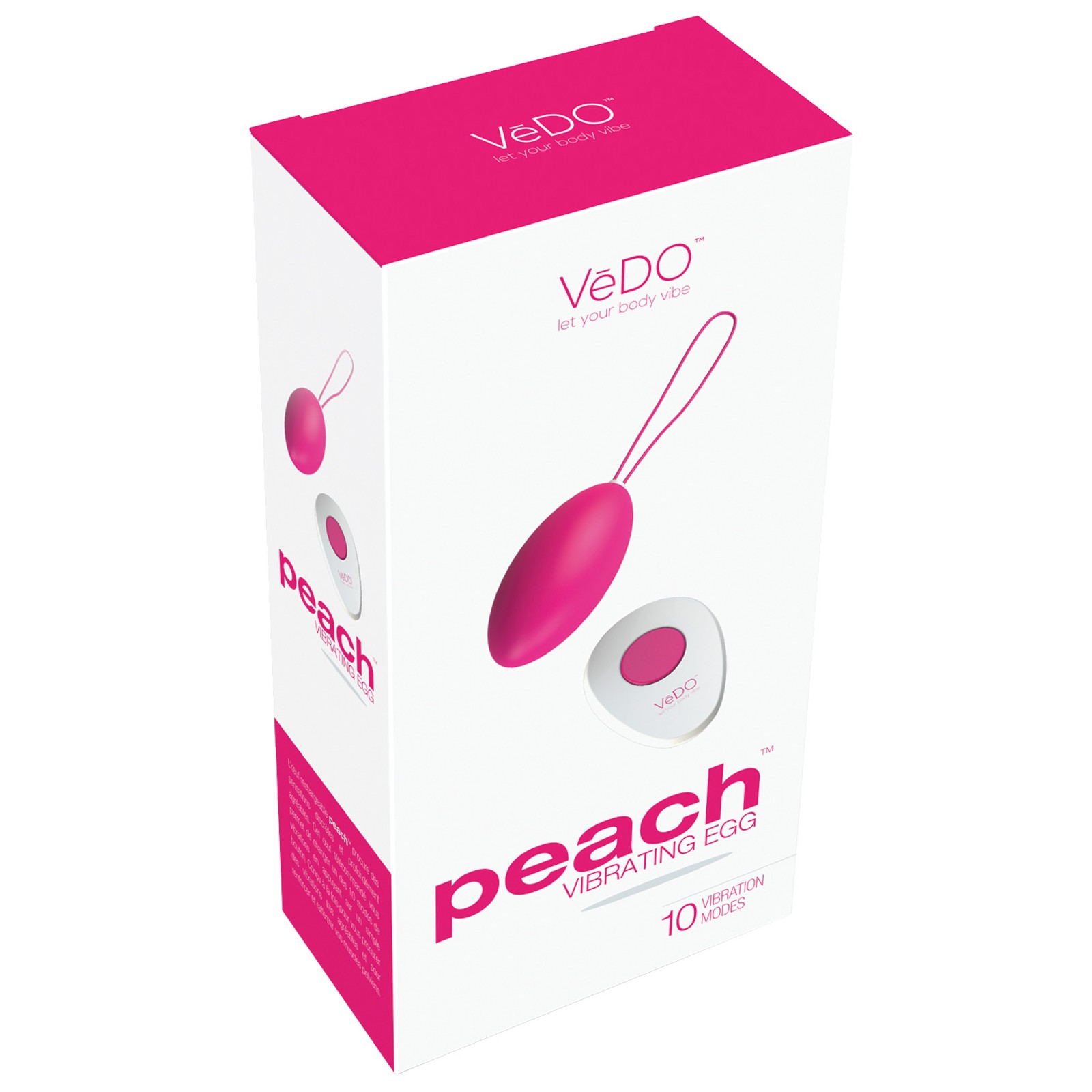 Huevo Vibrador Recargable VeDO Peach - Explora 10 Modos