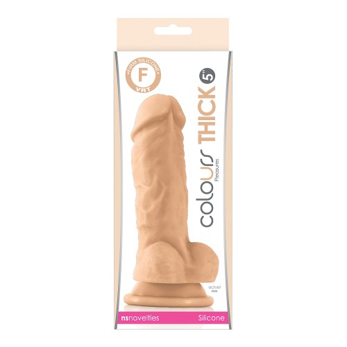 Dildo Gordo Colours Pleasures 5 Pulgadas Blanco