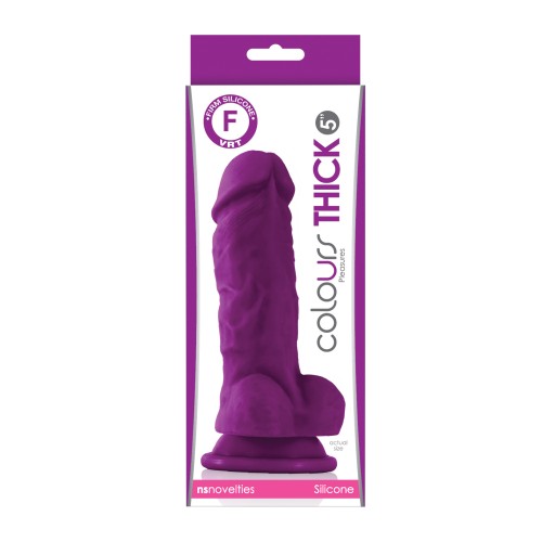 Dildo Colores Placeres Grosor 5 pulgadas Púrpura