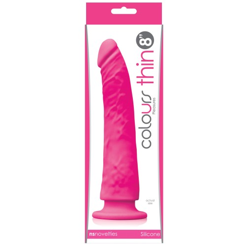 Colours Pleasures Thin 8 Inch Dildo in Pink