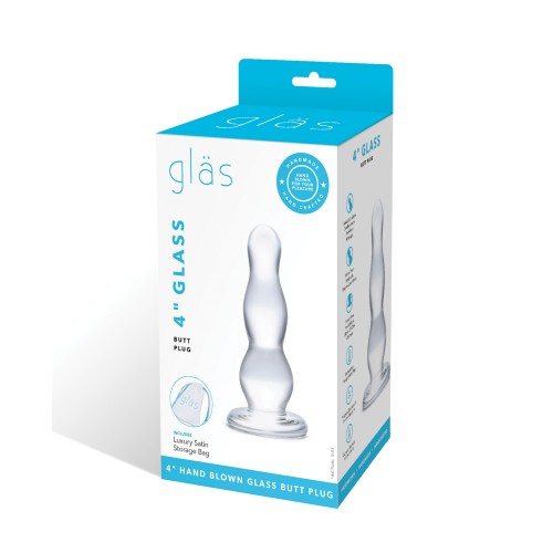 Butt Plug Transparente de 4 Pulgadas para Exploración Anal