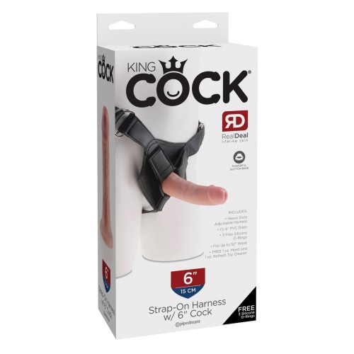 King Cock Strap-On Harness with Realistic 6" Cock