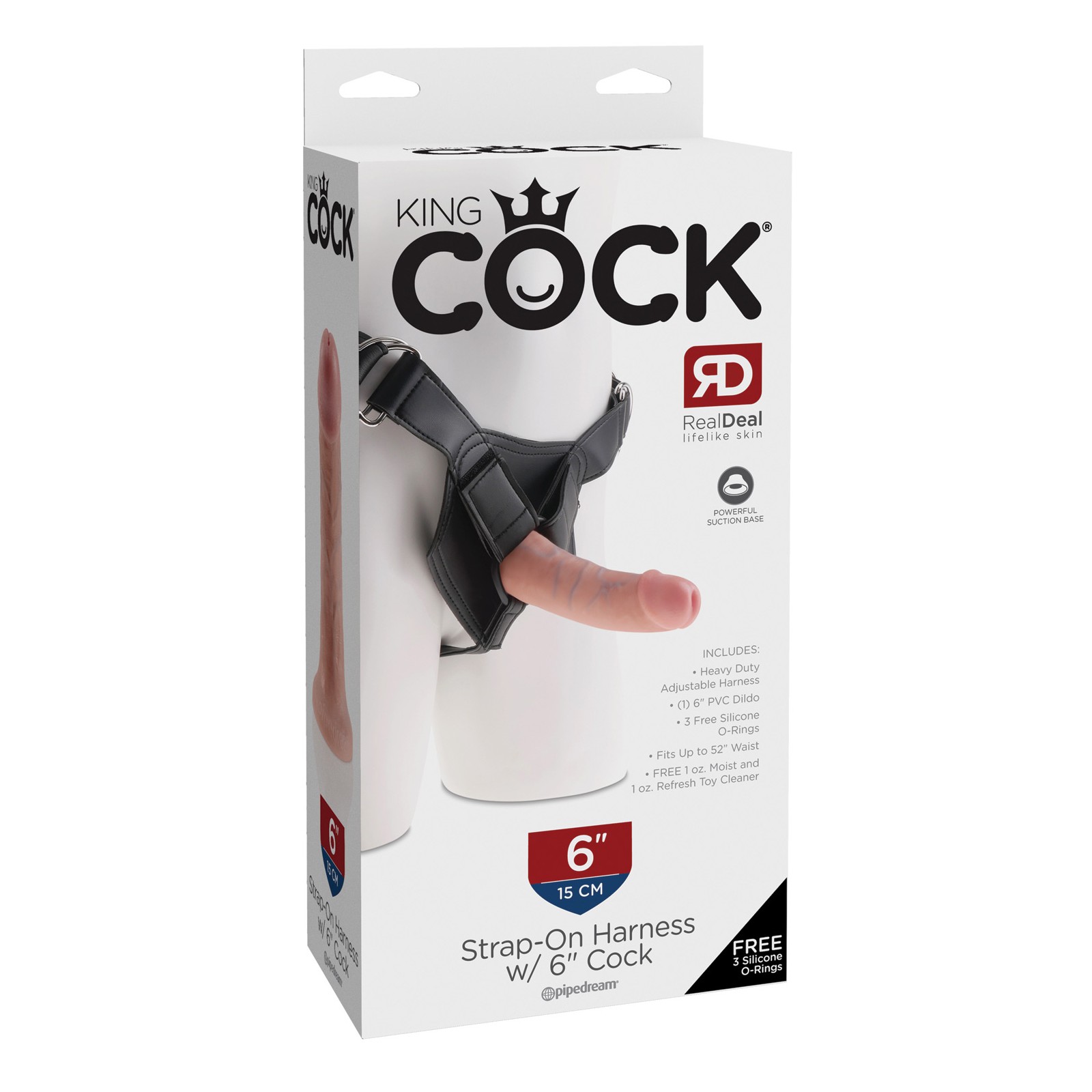 King Cock Strap-On Harness with Realistic 6" Cock