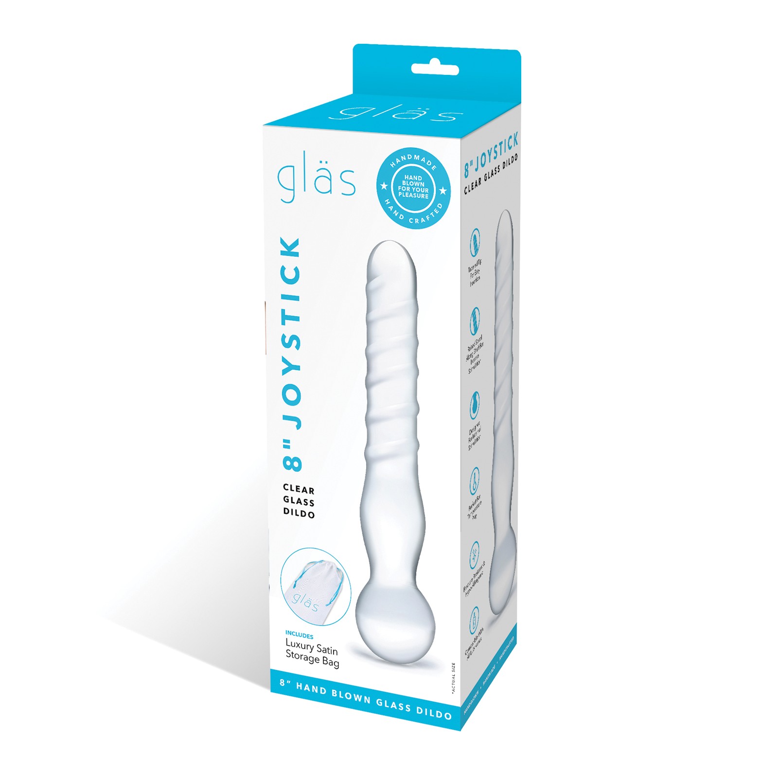 Dildo de Vidrio Joystick Transparente