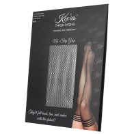 Kixies Sam Fishnet Thigh High Black