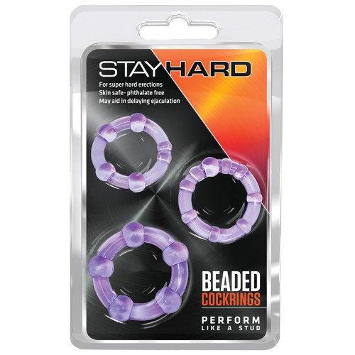 Pack de 3 Anillos Cock Beaded Stay Hard para Mejorar el Rendimiento