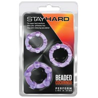 Blush Stay Hard Beaded Cock Rings Pack of 3 for Enhanced Performance