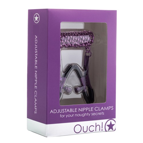 Adjustable Nipple Clamps with Chain Purple