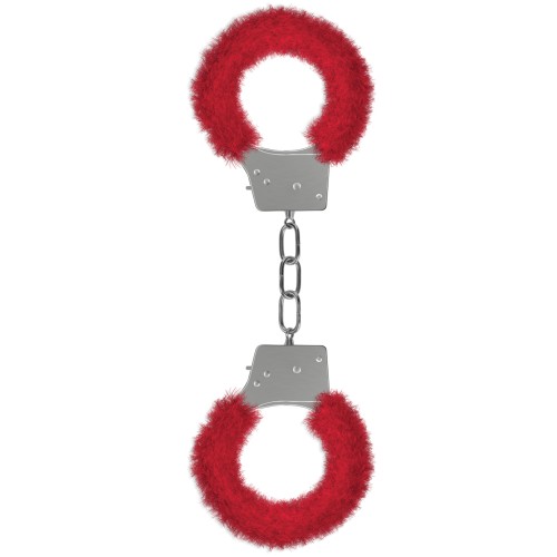 Ouch Beginner's Furry Handcuffs Red