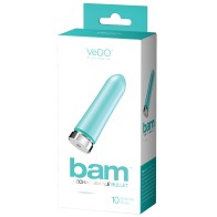 VeDO Bam Bullet Recargable Tease Me Turquesa - Vibraciones Apasionadas