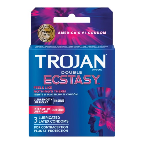 Condones Trojan Double Ecstasy - Placer Máximo