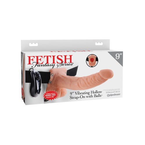 Fetish Fantasy 9 Inch Vibrating Hollow Strap On Flesh