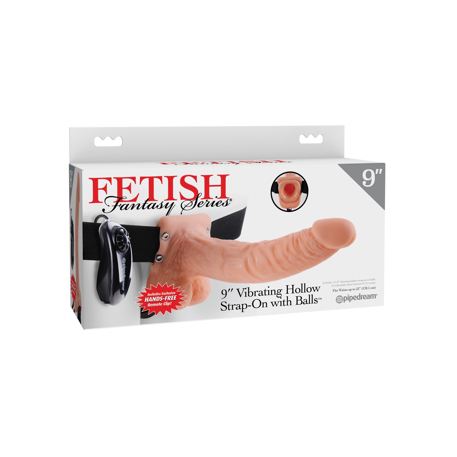 Fetish Fantasy 9 Inch Vibrating Hollow Strap On Flesh