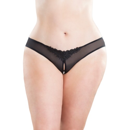 Tanga Crotchless con Perlas para Noches Seductoras