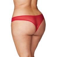 Crotchless Pearl Thong - Red Size 1X/2X