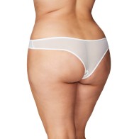 Crotchless Pearl Thong White 1X 2X