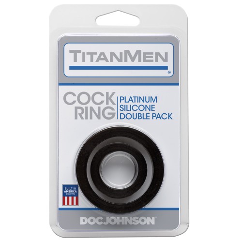 Anillo para Cock Titanmen Platinum de Silicona - Negro